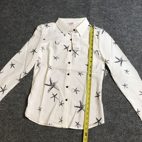 Blouse Tops - Women’s TOP Size LArge Button Up Casual BlouseL ong Sleeve Starfish Printed
